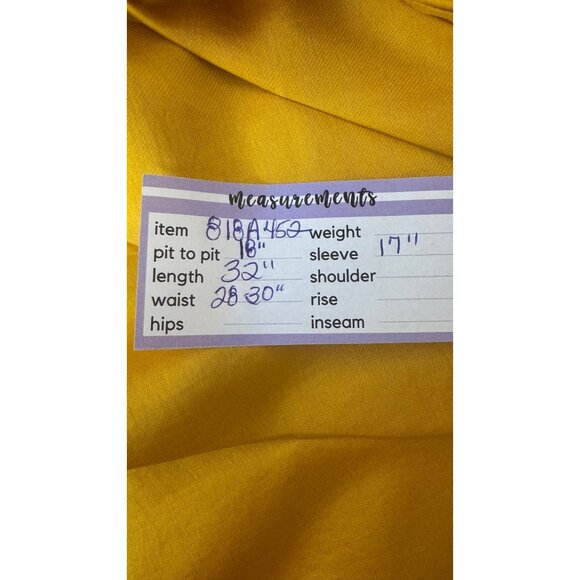 NWT Choosy Yellow/Gold Wrap Dress Size 2 Puff Sleeves & Button Cuffs - Picture 7 of 16